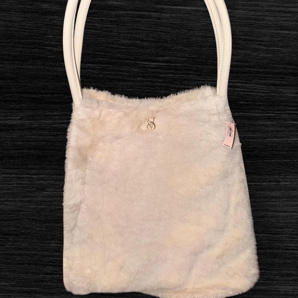 Victoria's Secret Cream Faux Fur Shoulder Bag